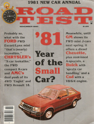 ROAD TEST MAGAZINE 1980 NOV - L82 VETTE,NEW DOMESTIC/IMPORT CARS, 308GTS TEST